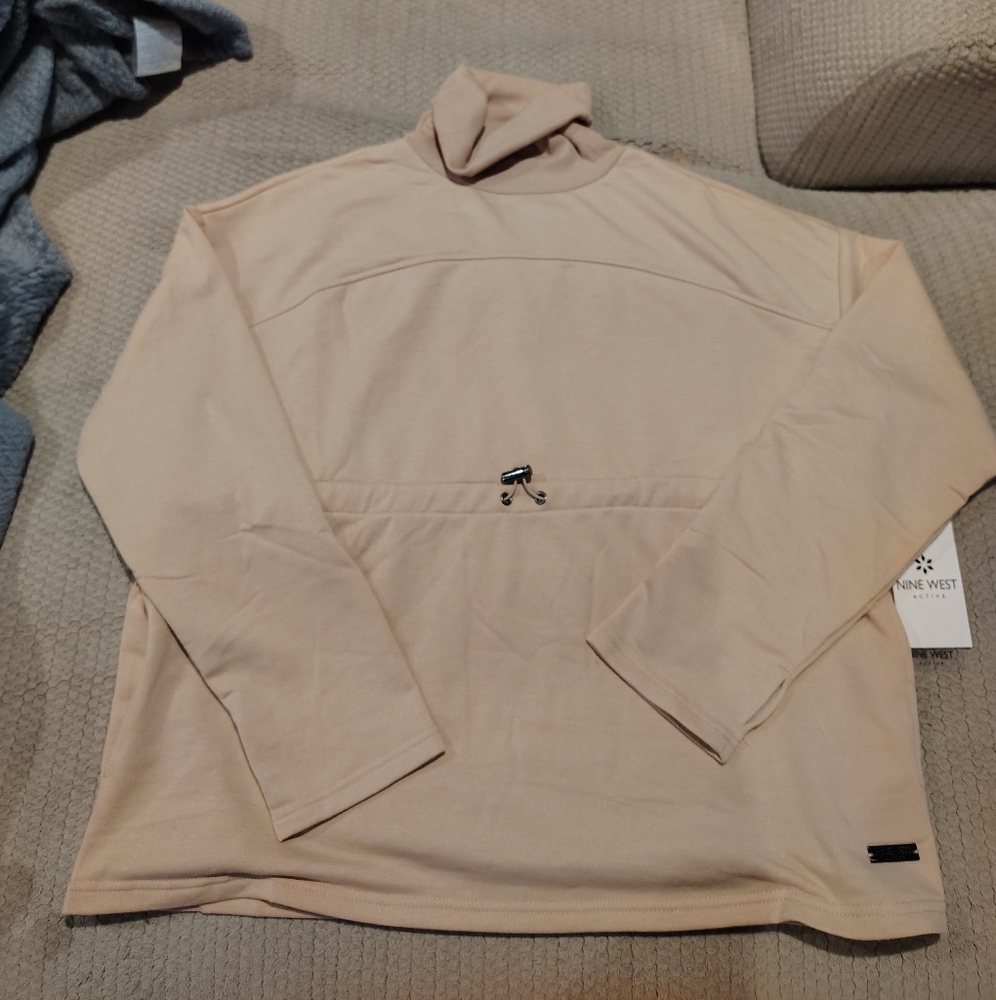 Nine West Active Beige Turtleneck Top